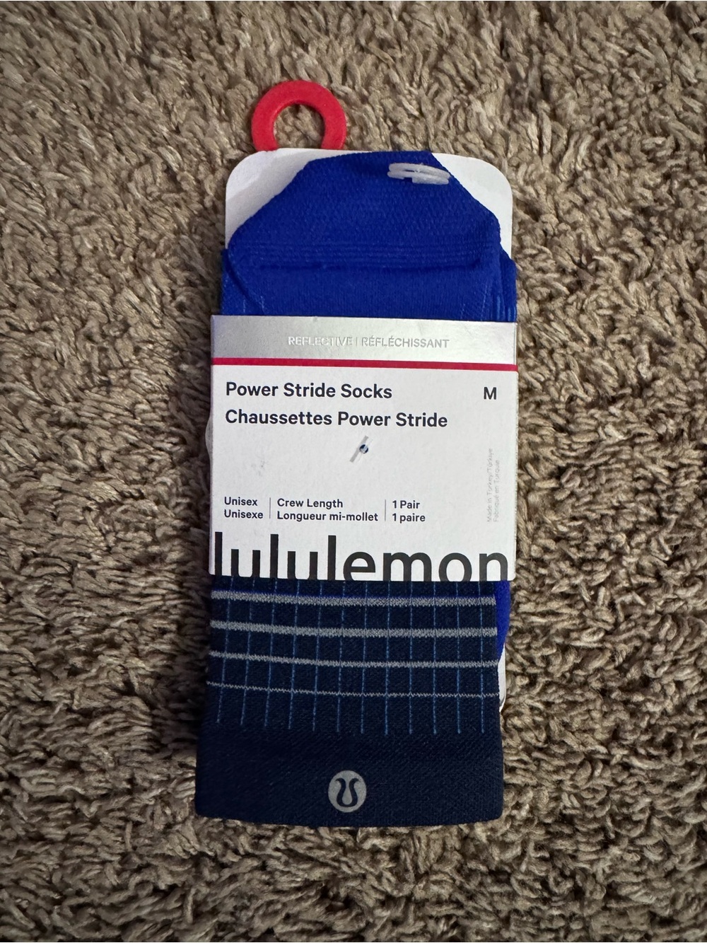 lululemon Power Stride Crew Socks - Royal Blue & Navy